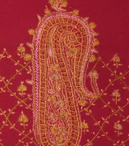 ペイズリーの刺繍の拡大図
