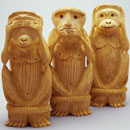 木彫りの三猿像（8インチ）